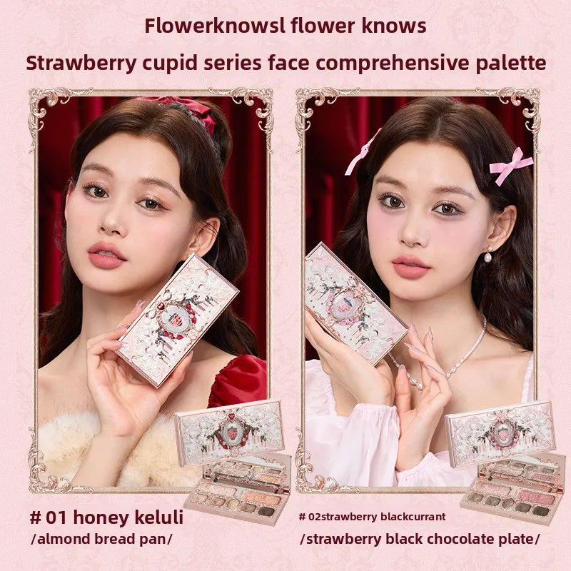 Strawberry Cupid Professional Makeup Set For Women Full Kit Gift Box Eyeshadow Lip Cream Blush Compact Powder Sets