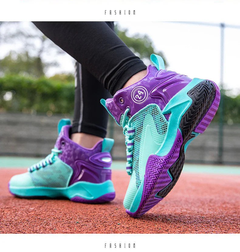 Kids Basketball Shoes Legendary Number Children's Anti-Slip Breathable Outdoor Sports Sneakers for Boys Daily Training Exercise