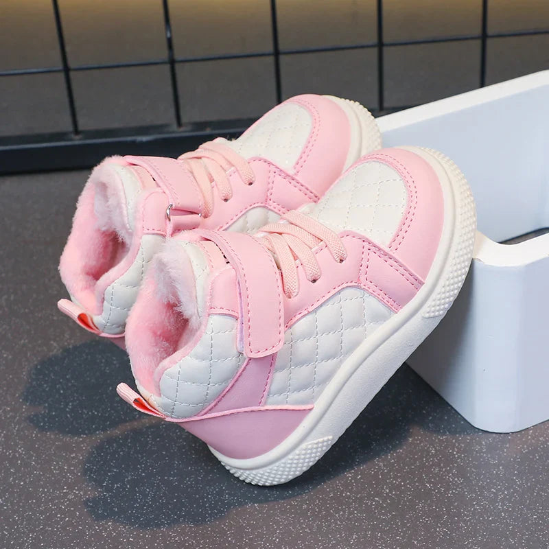 fleece lined sports shoes for boys and girls warm kids shoes for winter running sports shoes and basketball shoes