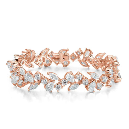 Marquise/Pear/Round Cut Full Moissanite Diamond Bracelets for Women 925 Silver Luxury Bridal Wedding Bracelet With Certificate
