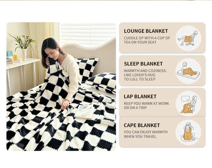 1 Piece Pink White Flannel Panda Fleece Soft And Comfortable Blanket Nap Blanket Suitable For Sofa Bed Sofa Office Suitable
