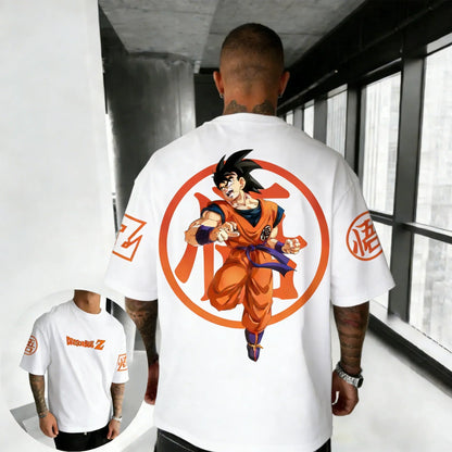 Oversized Cotton T-shirt Summer Printed Men's Street Hip Hop Loose Casual Short Sleeve Top