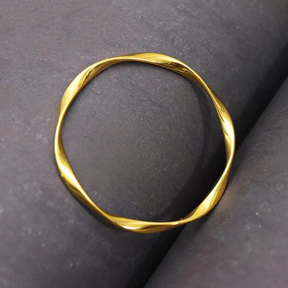 Luxury 24K 9999 Pure Gold real gold Mobius Bracelet Love Endless Loop Bracelet Women's Closed Mouth Bracelet