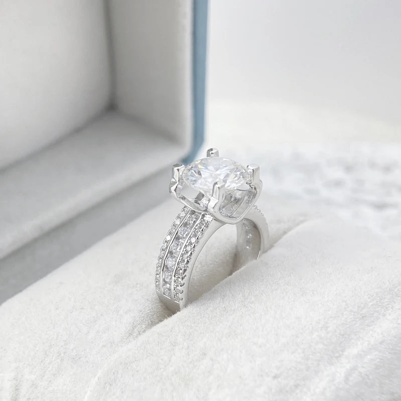 2ct 3ct 5ct D VVS1 Moissanite Wedding Ring For Women 925 Sterling Silver Band Lab Diamond Bands Engagement Rings