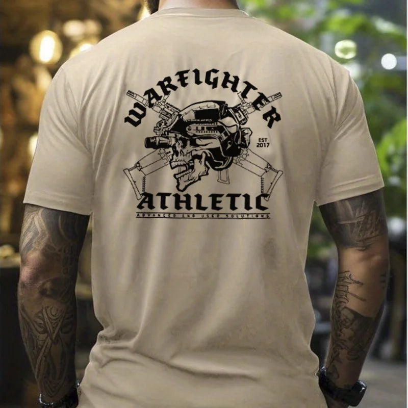 Summer Popular Men's and Women's Physical Training Combat T-shirt High-quality Cotton Military Fan Round Neck Short-sleeved Top