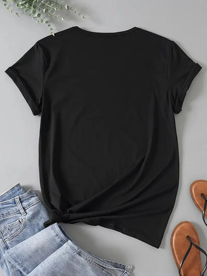 Women's Casual Sports T-shirt Top Brooklyn New York Print Stretchy Round Neck Breathable Fabric Short Sleeve Fitness Tee Top