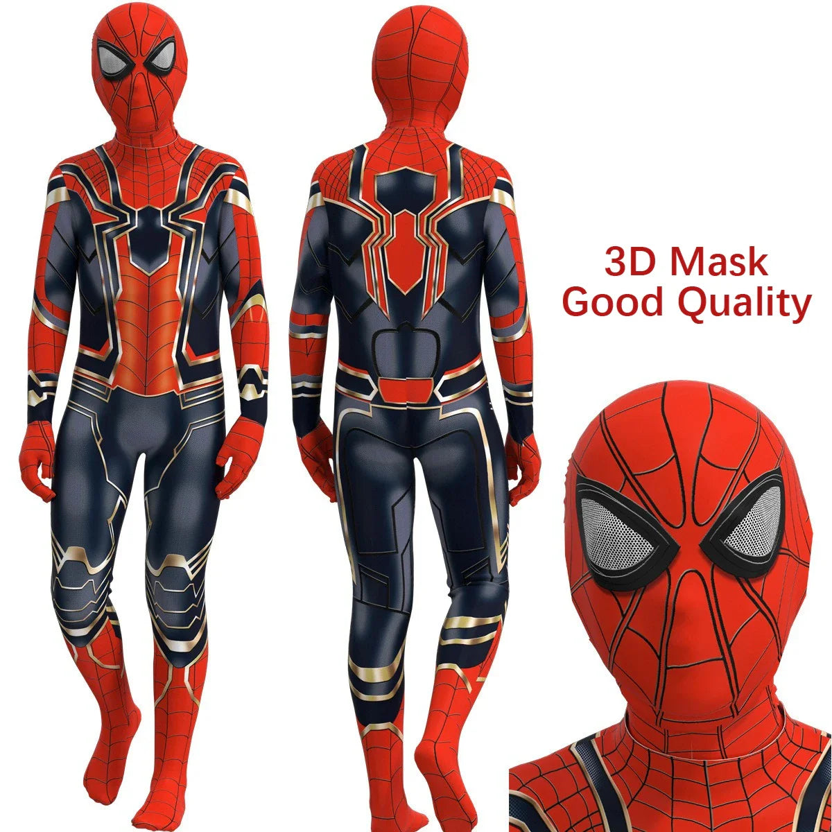 Kids Superhero Spider Costume Spandex Jumpsuit Halloween Cosplay Costumes Bodysuit Kids Separation Party Set Jumpsuit Halloween