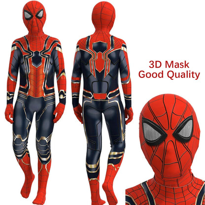 Kids Superhero Spider Costume Spandex Jumpsuit Halloween Cosplay Costumes Bodysuit Kids Separation Party Set Jumpsuit Halloween