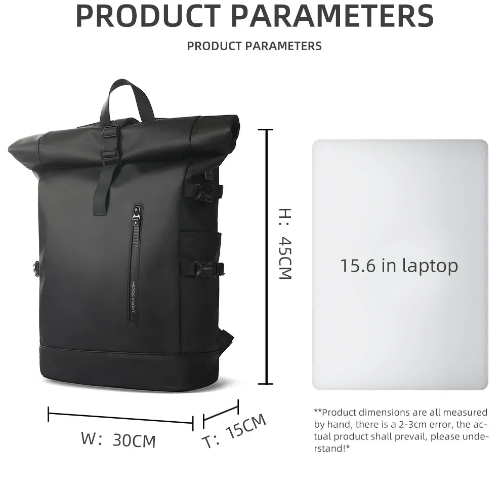 Expandable Travel Backpack Men Large Capacity Waterproof 15.6” Laptop Bag Hiking Rucksack Cycling Daypack Bag with USB Port