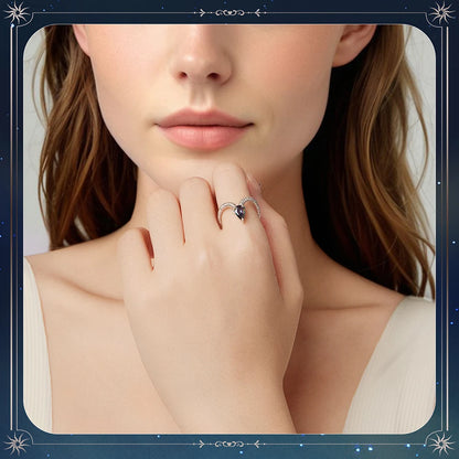 925 Sterling Silver Colorful 12 Zodiac Open Ring For Women , Rainbow Zircon Crystal Stackable Rings Girl Family Gift