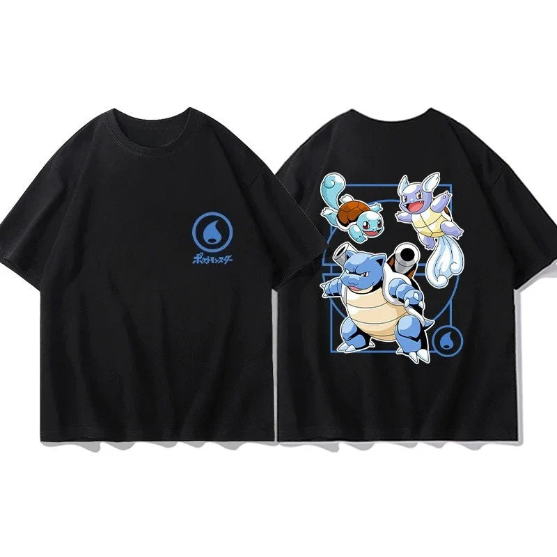 Short Sleeve T-Shirt Gengar Psyduck Mewtwo Printed Men's Boys and Girls Summer New Fashion Top