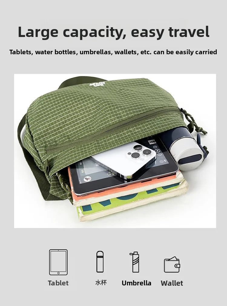 Nylon Cloth Daily Commute Messenger Bag Lightweight Hand Bag Sports Shoulder Bag Casual Anti-splashing Messenger Bag