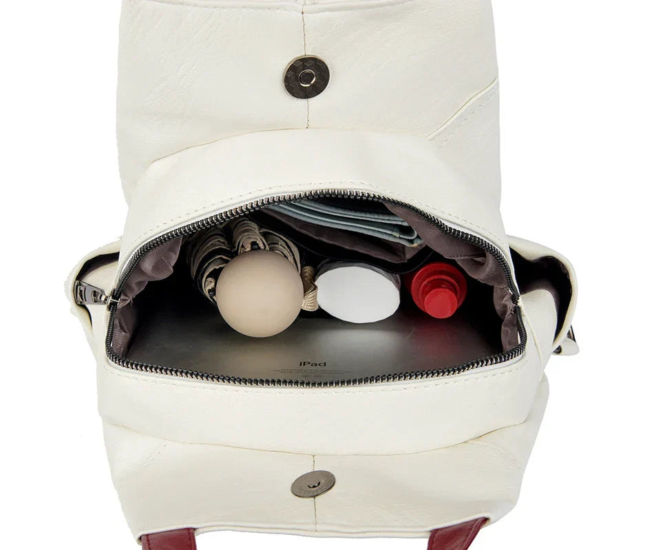 Women Leather Backpacks Zipper Female Chest Bag Travel Back Pack Ladies Bagpack Mochilas School Bags for Teenage Girls Sac A Dos