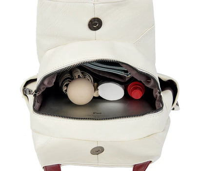 Women Leather Backpacks Zipper Female Chest Bag Travel Back Pack Ladies Bagpack Mochilas School Bags for Teenage Girls Sac A Dos