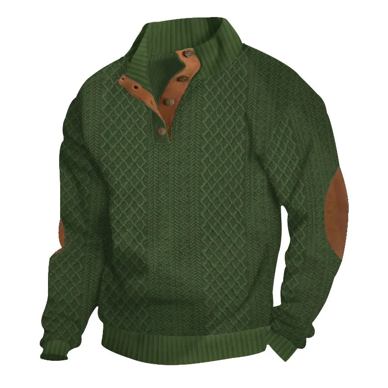 2024 cross-border hot-selling autumn and winter men's casual stand-up collar long-sleeved jacquard knitted pullover sweater