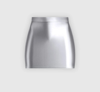 satin glossy Skirt Elastic Smooth Gloss Tight Skirt Oil Solid Color Half Skirt Satin glossy Wrap Hip Short Skirt
