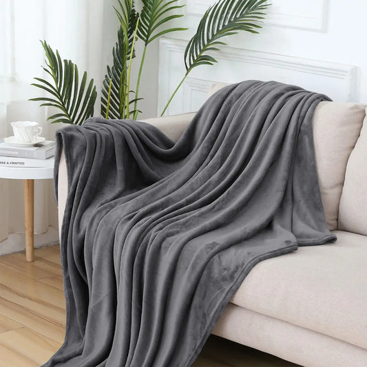 Fleece Blanket Solid Throw Blankets for Couch & Bed, Plush Cozy Fuzzy Blanket Super Soft & Warm Blankets for Fall and Winter