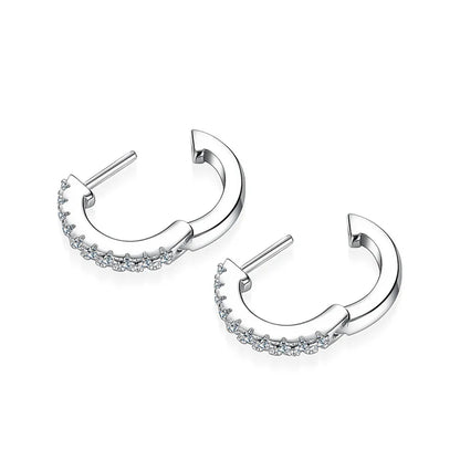 Full Moisanite Earrings D Color Moisanite Lab Diamond 925 Sterling Silver Hoops Earrings Sparking Wedding Fine Jewelry
