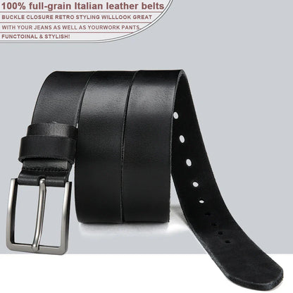 Genuine Leather For Men's High Quality Buckle Jeans Cowskin Casual Belts Business Cowboy Waistband Male Fashion Designer