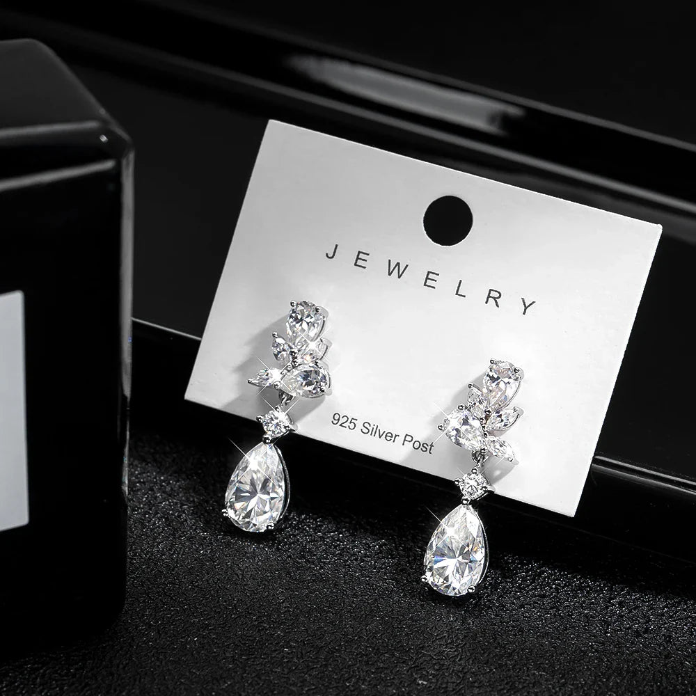 All Moissanite Earrings for Women Wedding Party Luxury Earring Jewelry s925 Sterling Sliver Plated 18k Gold Ear Stud