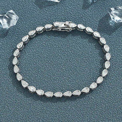 Full Asscher Cut 3x3mm 0.15CT Bezel Type Moissanite Tennis Bracelet for Women Men Party 925 Silver GRA Certified Bracelets