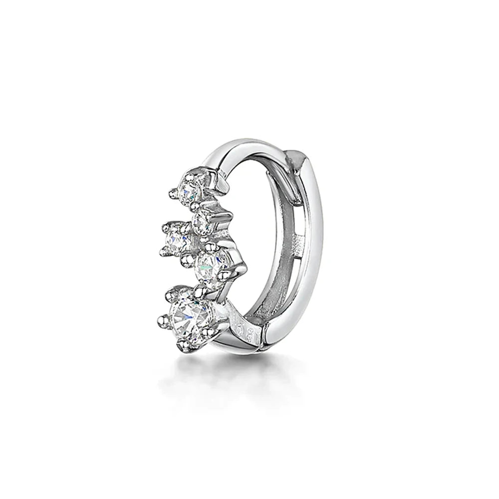 925 Sterling Silver Glossy Hoop Earrings Gold Color Tiny Cartilage Piercing Small Huggie Earring Fine Jewelry Accessories
