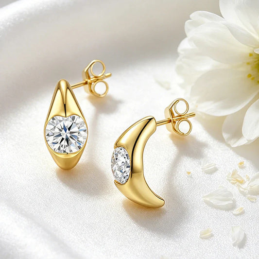 2CTTW D VVS1 Excellent Cut Moissanite Stud Earrings for Women Lab Diamond Wedding Dainty Jewelry S925 Sterling Silver