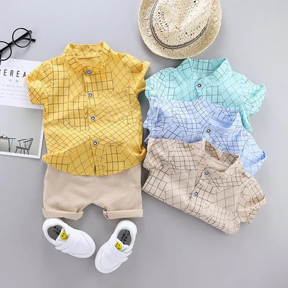 2024 Summer Casual Clothes Fashion Baby Boy's Suit Set Top Shorts 2PCS Baby Clothing Set For Boys Infant Suits Kids Clothes
