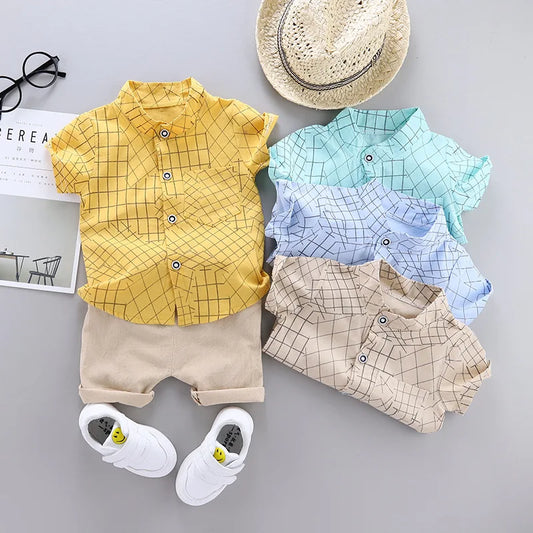 2024 Summer Casual Clothes Fashion Baby Boy's Suit Set Top Shorts 2PCS Baby Clothing Set For Boys Infant Suits Kids Clothes