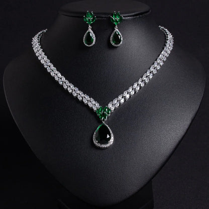 Pop Hot Stereo Jewelry Oil Painting Necklace Earrings Premium Multi-Color 2-Piece Wedding Travel Women's Holiday Gift M-1000