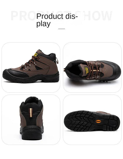 Lightweight Men's Safety Work Boots Anti-Puncture Steel Toe Cap Non-Slip Indestructible Work Sneakers Male Botas
