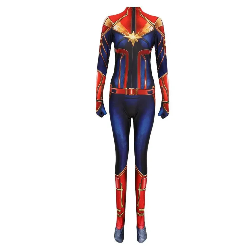 Movie Captain Cosplay Costume Women Superhero Cos Stage Jumpsuit Halloween Carnival Role Play Party Zentai Kids Adult