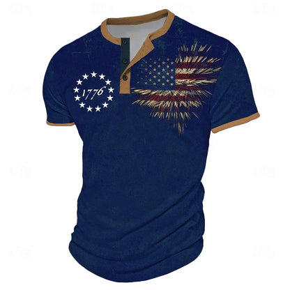 America's 250th Anniversary Men's American Independence Day Graphic American US Flag 1776 T Shirt Short Sleeve 3D Print Sports