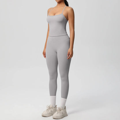 2PCS Yoga Set Nude Feeling Workout Sets Women Tracksuit Gym Push Up Fitness Running Workout Sportwear Sport Bra Leggings Suit