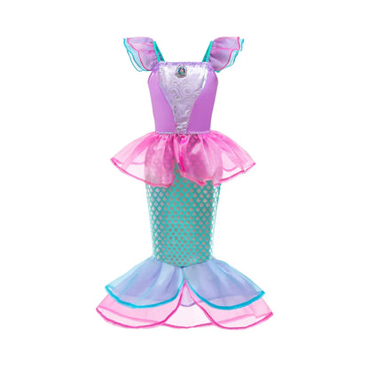 Children Costume Girl Dress Halloween Princess Cosplay Party Rapunzal Anna Elsa Birthday Clothes
