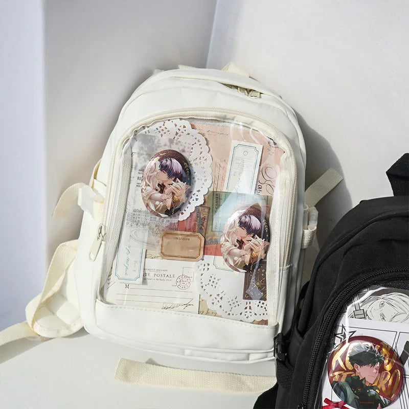Cute Mini Backpack Women Kawaii Ita Bag Sweet Girl Transparent Rucksack DIY Personality Display Knapsack Lolita Shoulder Bag