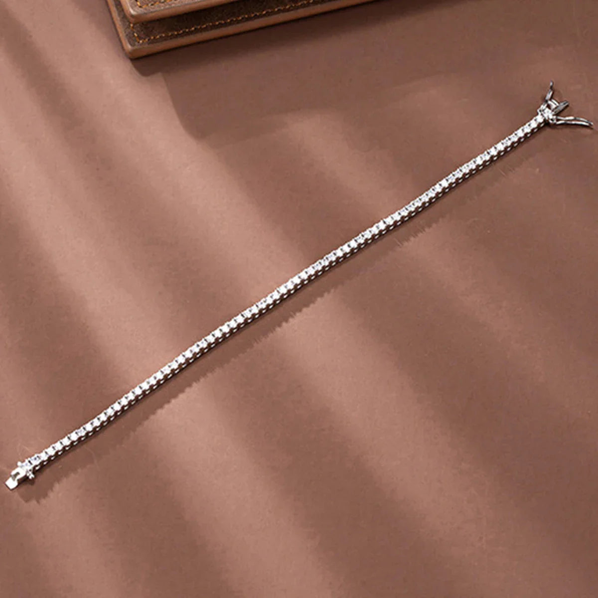 ‌Genuine S925 Sterling Silver 0.03ct (2mm) Moissanite Tennis Bracelet for Women, Sparkling Luxury for Formal & Daily Occasions