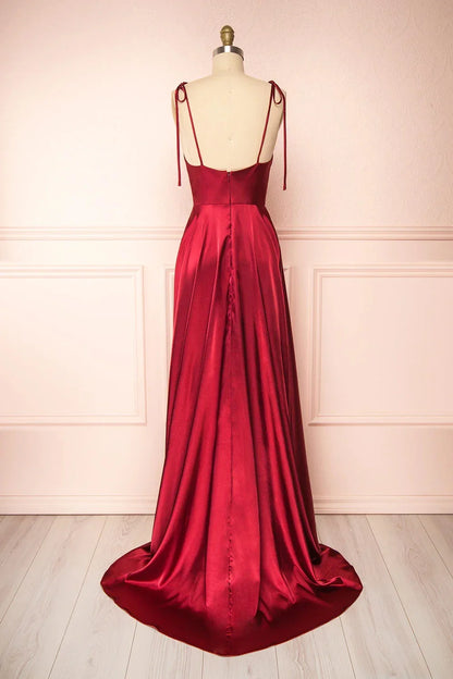 Elegant Bridesmaid Dress Cowl Neck Adjusted Spaghetti Silky-satin Fabric A-line Silhouette Wedding Women Long Gown
