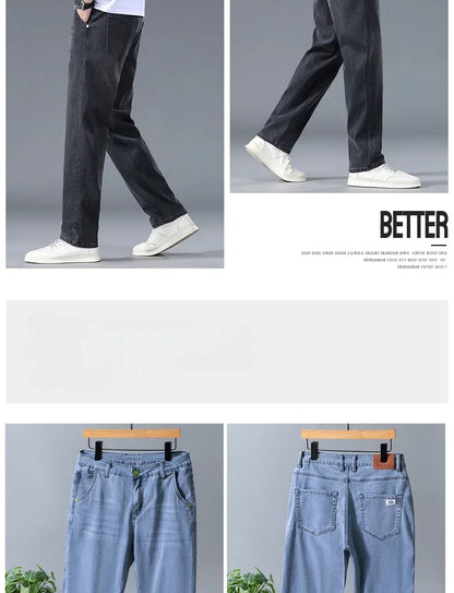Business Jeans Men's Spring Thin Casual Straight Fashion Loose Brand Pants Comfortable Male Denim Trousers Versatile