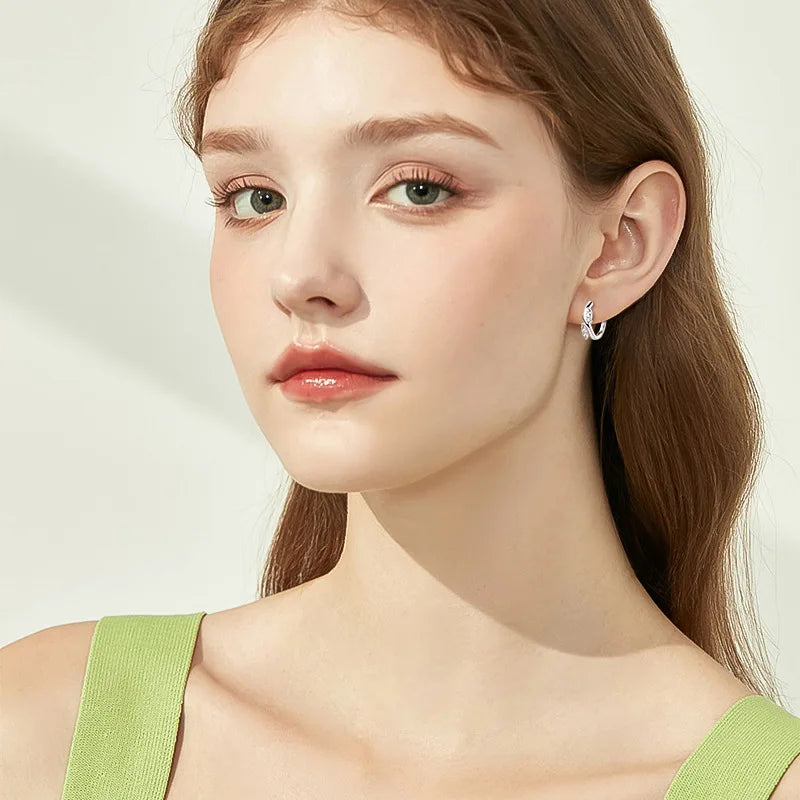 1.5cm Wedding Moissanite Hoop Earrings for Women Luxury Quality Jewelry 100% 925 Sterling Silver Earring Lab Diamond