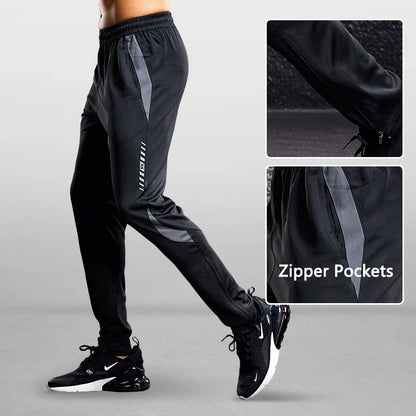 Men Sport Pants Running Pants With Zipper Pockets Soccer Training Jogging Sports Trousers Fitness Football Leggings Sweatpants