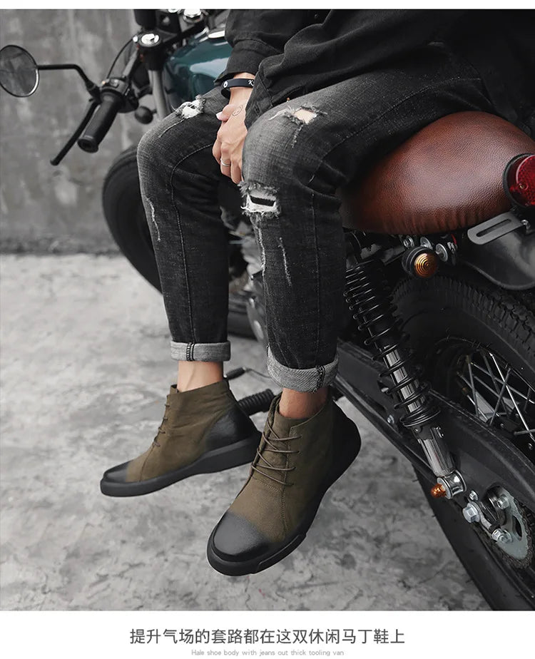 Men's Chelsea Cotton Boots Winter Men's Genuine Leather Shoes High Top Men Plush Sapato Social Masculino Zapatos Para Hombres