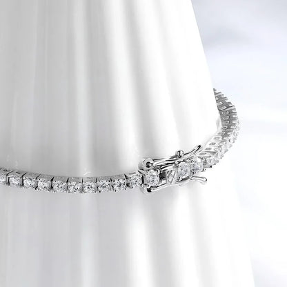 2MM D Color 100% Real Moissanite Tennis Bracelet for Women Lab Diamond Original Silver 925 Jewelry Hip Hop Party Chain