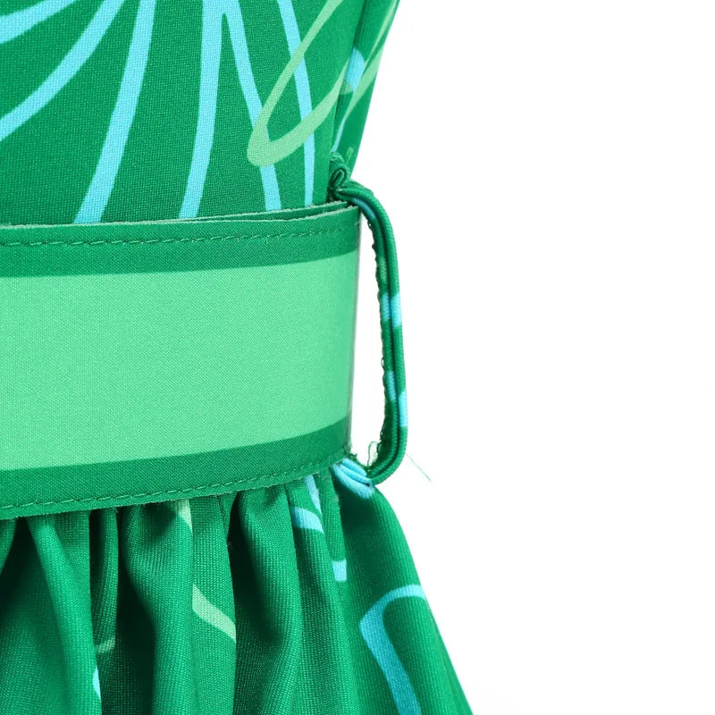 Inside Out Sadness Dress Girls Halloween Joy Cosplay Costume Children Cartoon Movie Role Play Print Frock Kid Fantasy Party Gown