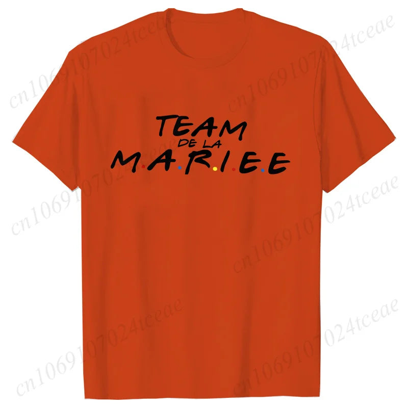 Friends Bachelorette EVJF Party T-shirt French Girls Single Farewell Tops Team Bride Bridesmaid Tees Bridal Shower Wedding Shirt