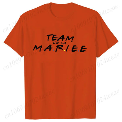 Friends Bachelorette EVJF Party T-shirt French Girls Single Farewell Tops Team Bride Bridesmaid Tees Bridal Shower Wedding Shirt