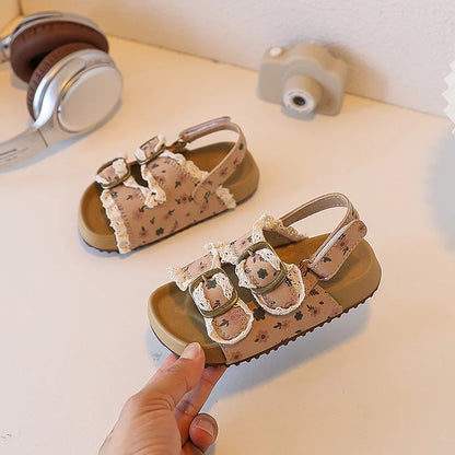 2026 Summmer Girls Shoes Comfortable Soft Sole Sandals Fashionable Open Toe Polka Dot Sandals Boys Girls Beach Shoes