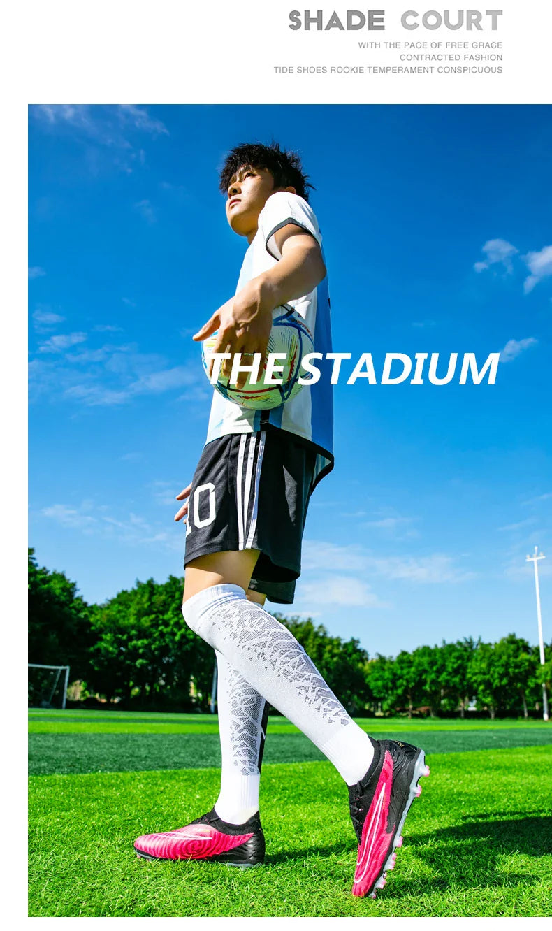 Men Training Football Boots Non-Slip Soccer Shoes Outdoor Cleats Futsal Breathable Sneakers Unisex Comfortable FG/TF Ultralight
