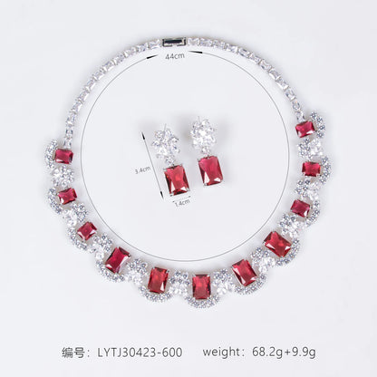 Classic Water Drop Zircon Necklace for Women - Emerald, Elegant, Luxurious Accessory, Bridal Gift, Clothing Accessory for Women