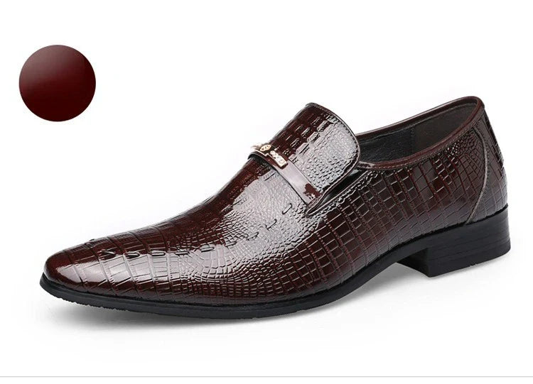 Classic Dress Shoes for Men Leather Shoes PU Crocodile Business Casual Formal Sneakers Plus Size Office Wedding Party Oxfords
